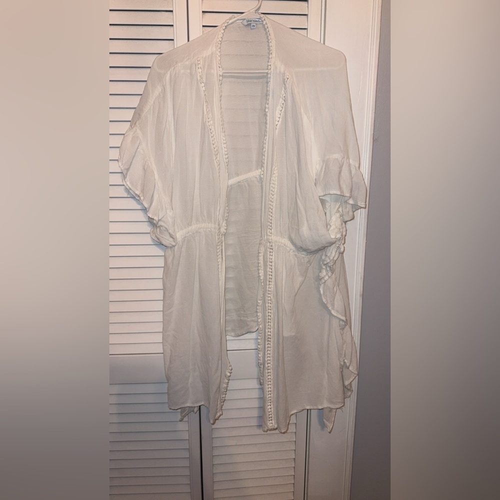 Blue Island White Sheer Cover-Up